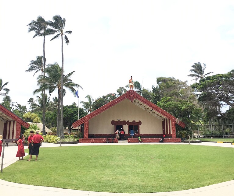 「アオテアロア(ニュージーランド)村」では忠実に再現された建築様式が素晴らしい。