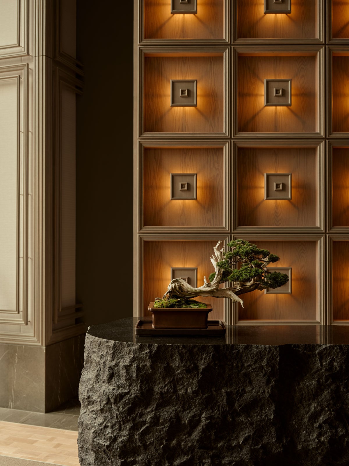 レセプションの盆栽。