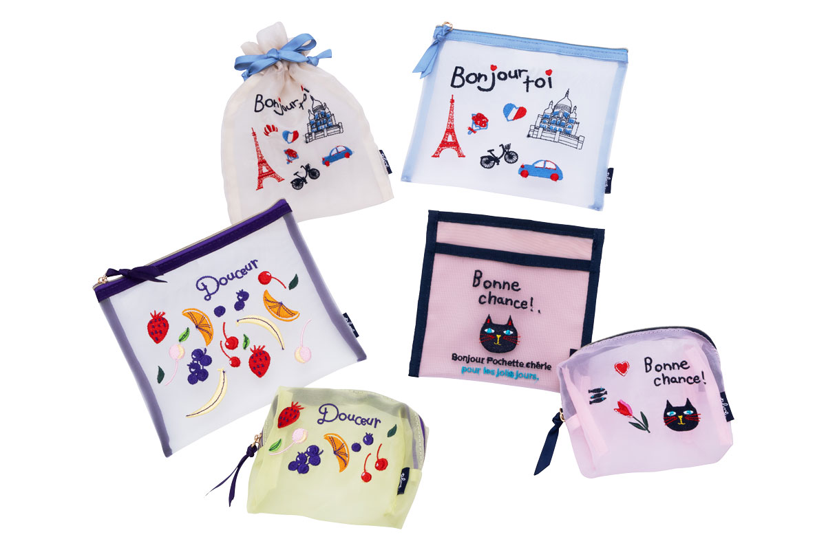 刺繡ポーチ1,650円～1,870円／Plune.（プルーン）