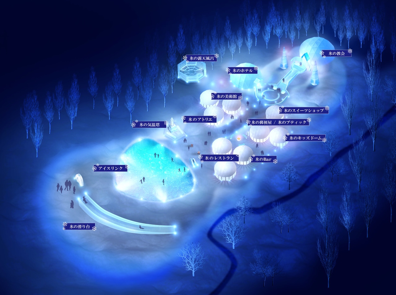 アイスヴィレッジの全容はこんな感じ。