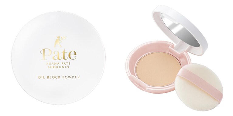 テカリ、化粧崩れ防止にとことんこだわったフェイスパウダー。高い皮脂吸着力を持つパウダーで皮脂を吸収して固化し、化粧崩れを防ぐ。アロエエキスを配合し、乾燥しにくい工夫も。サナ　毛穴パテ職人　テカリ防止パウダー SPF15/PA++ 1,320円／常盤薬品工業