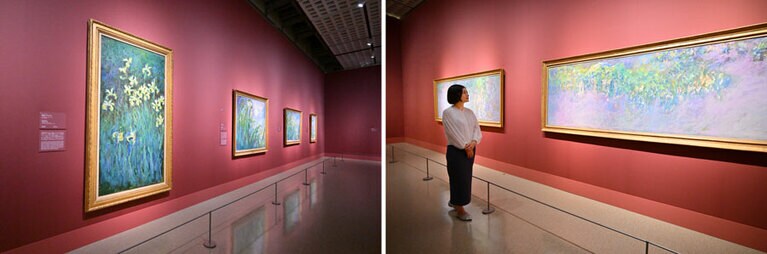 ©文藝春秋　「モネ 睡蓮のとき」展示風景、国立西洋美術館、2024-2025年　報道内覧会時撮影