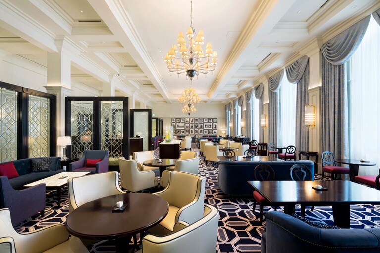 優雅なティータイムを満喫できるロビーラウンジ。