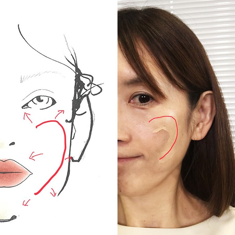 まずは指で「つ」を描く。