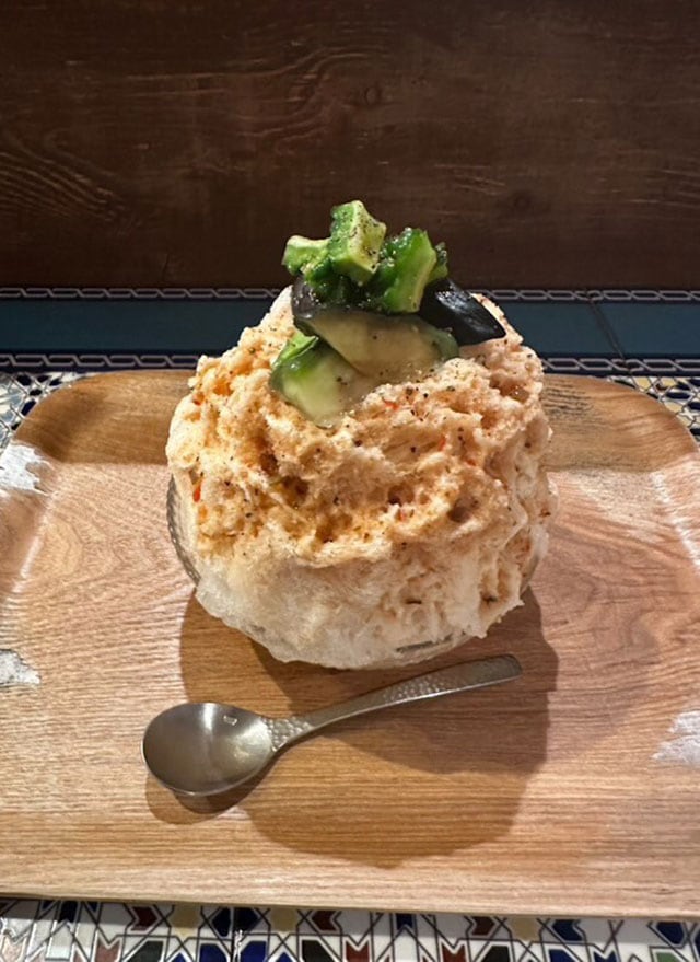 「水茄子とゴーヤ」1,800円。酸味と苦味、甘味の融合はいかに……?