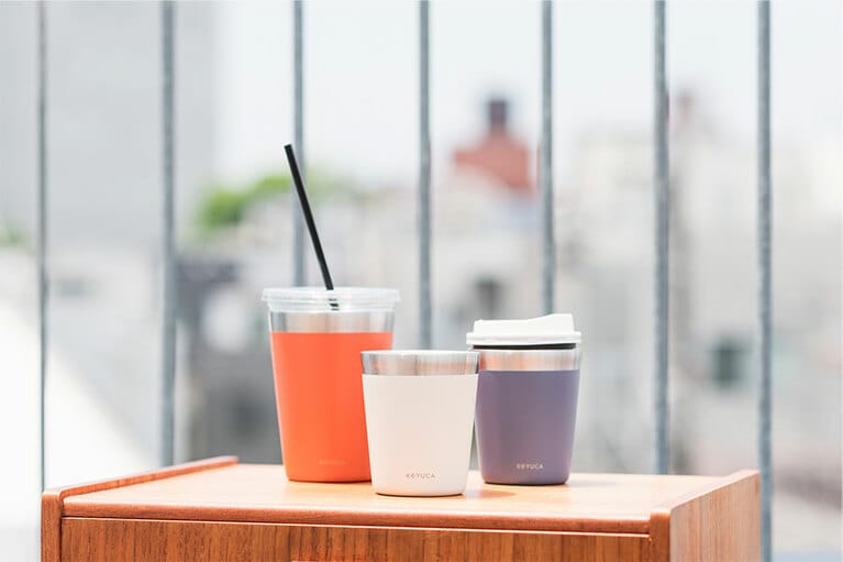 caffio ステンレスタンブラー 280ml：1,190円／450ml：1,290円。