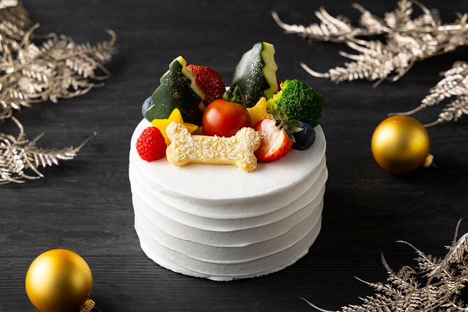 「ドッグ・クリスマスケーキ」4,500円。直径12cm。