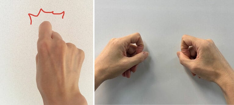 固い場所には、指を2本にしたり、関節を使ったりしてもOK。