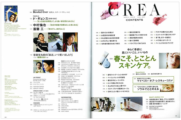 2019年4月号目次。