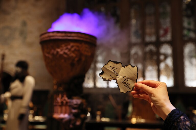 映画同様に、ゴブレットから飛び出てくるハリーの名前の書かれた紙。