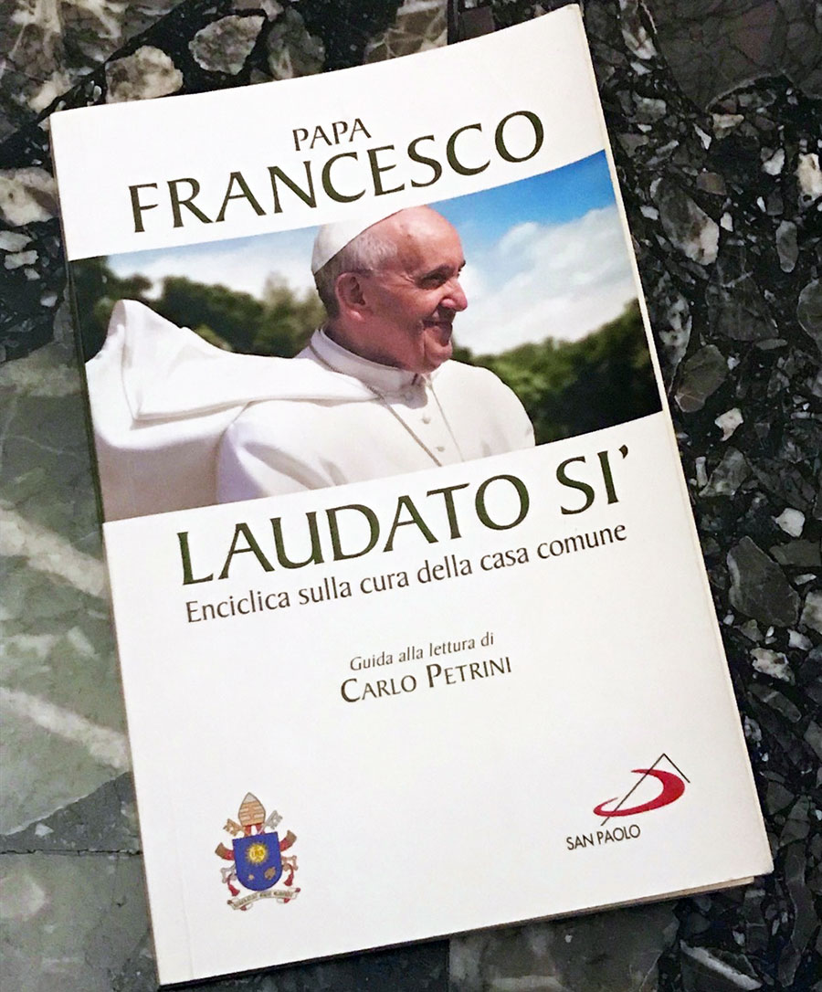 フランシスコ教皇から全世界の信徒に当てた書簡、回勅をまとめた2冊目の書物「ラウダート・シ」。