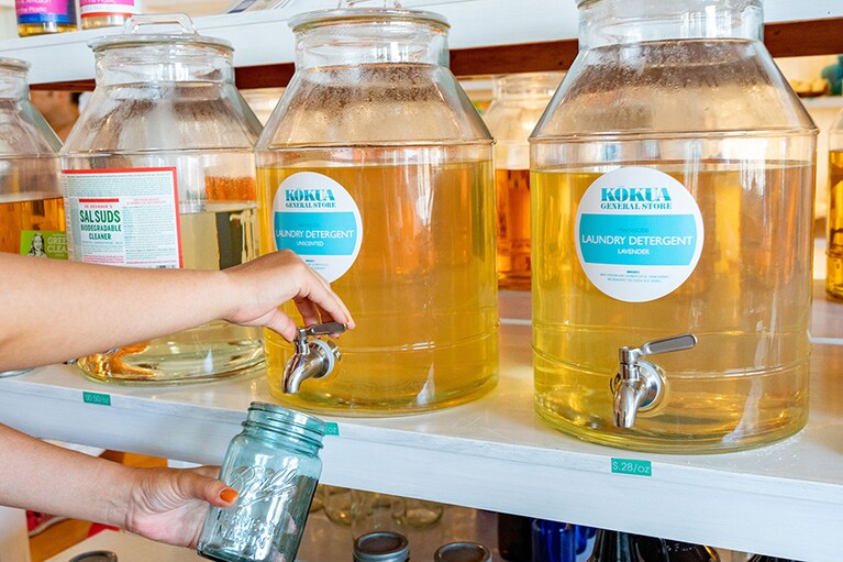 ボトルで必要なだけ購入できるノースショア・ソープファクトリーの洗濯用洗剤。