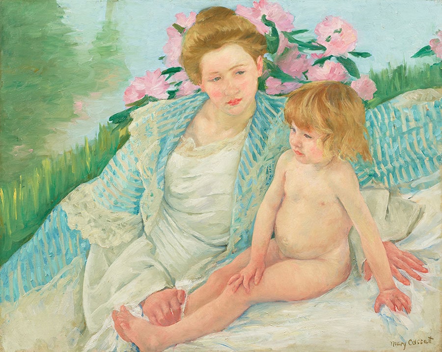 メアリー・カサット《日光浴(浴後)》1901年。石橋財団アーティゾン美術館蔵、新収蔵作品。