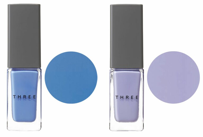 左から、くすみ加減がたまらないブルーの131 WIND RIDER(限定色)、赤味にも黄味にも寄らないお洒落なラベンダーカラーの132 BREATH OF WIND。各1,980円。