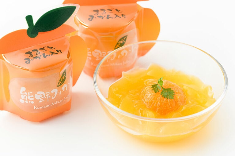 【三重県】夢工房くまの「熊野みかんゼリー」各350円(税込、120g)。