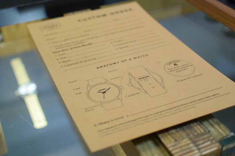 カスタムバーのオーダーフォーム。