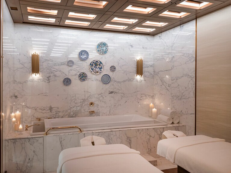 バス付きのトリートメントルーム。