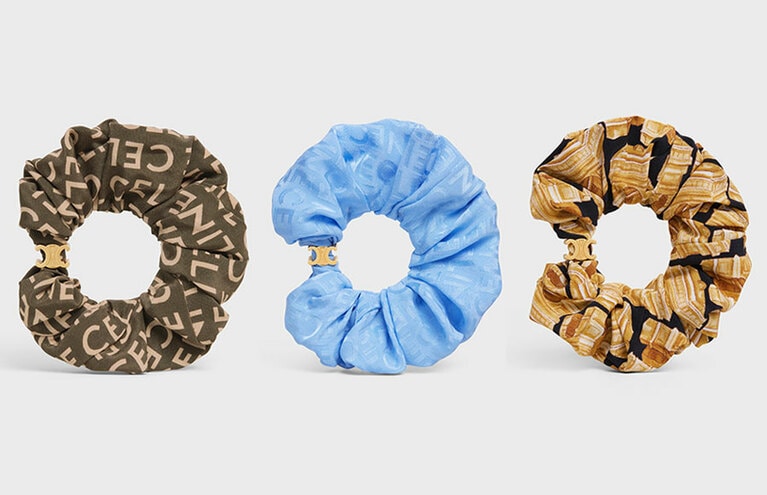 伊勢丹新宿店、阪急うめだ本店、大丸札幌ポップアップ限定 シュシュ 各37,400円（予定価格）。