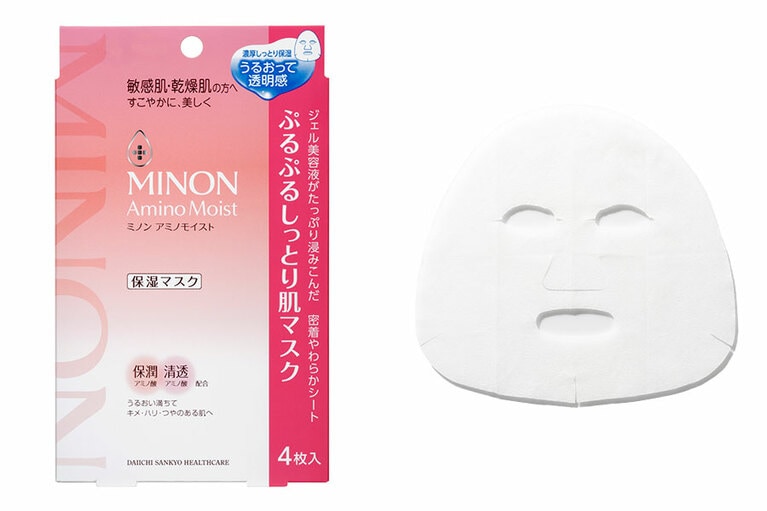 ミノン アミノモイスト ぷるぷるしっとり肌マスク 22mL×4枚入 1,320円(編集部調べ)／第一三共ヘルスケア