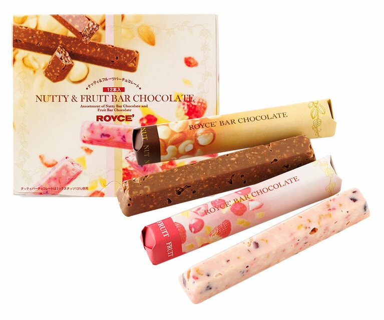 「ナッティ＆フルーツバーチョコレート」2種計12本 1,512円／ROYCE'