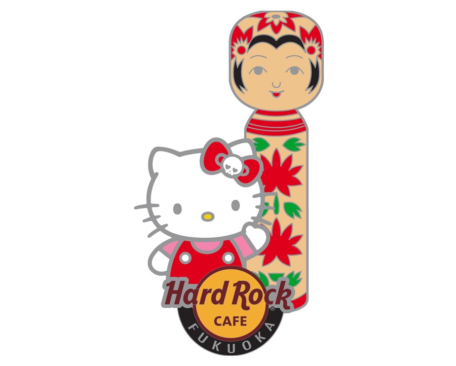 福岡店限定ピンバッジ(Hello Kitty Japan Icon Pin) 2.000円。