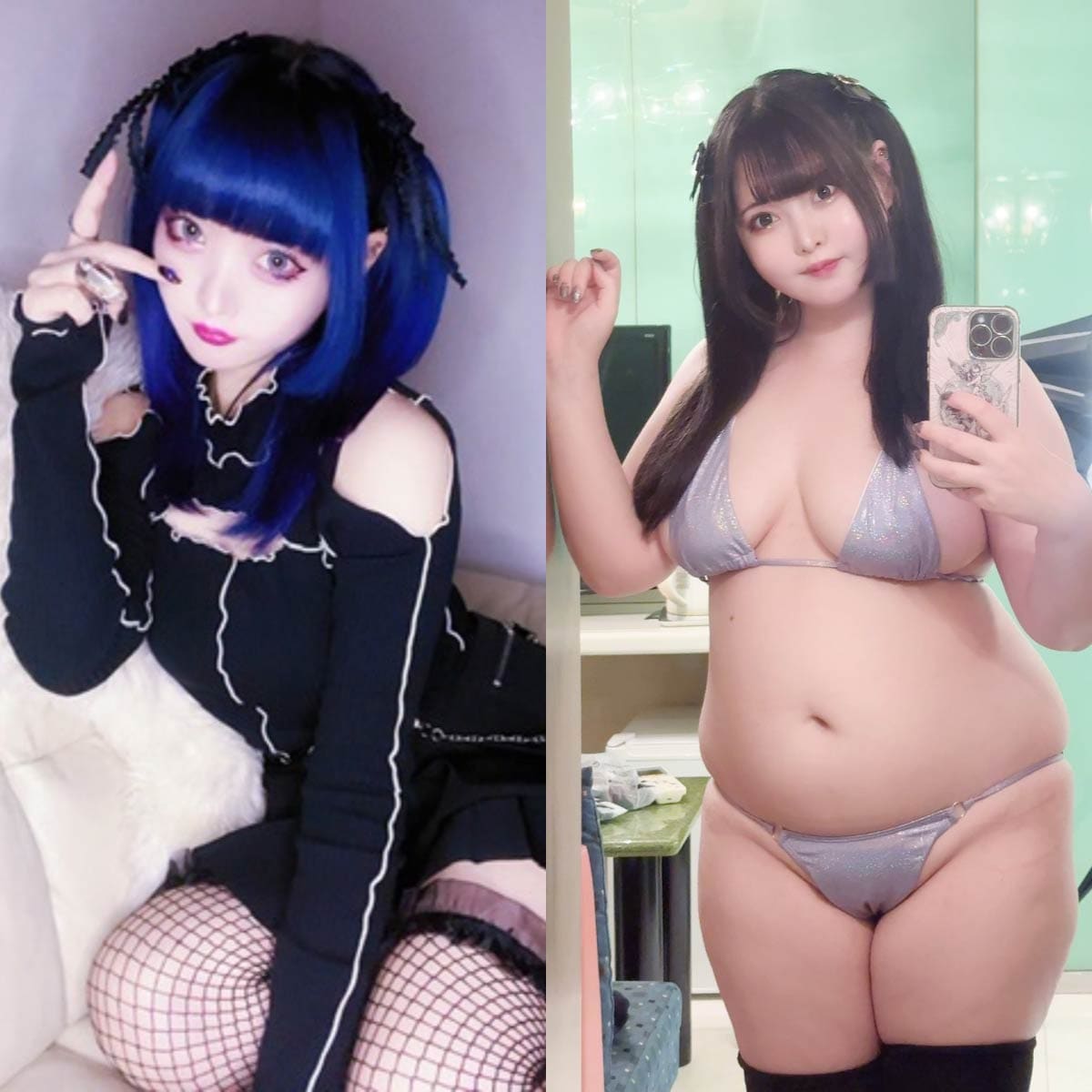 50キロだったアイドル時代／85キロ近い現在の写真（画像：本人提供）