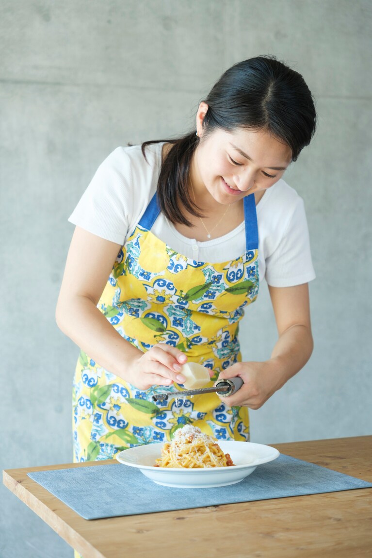 仕上げにチーズを。