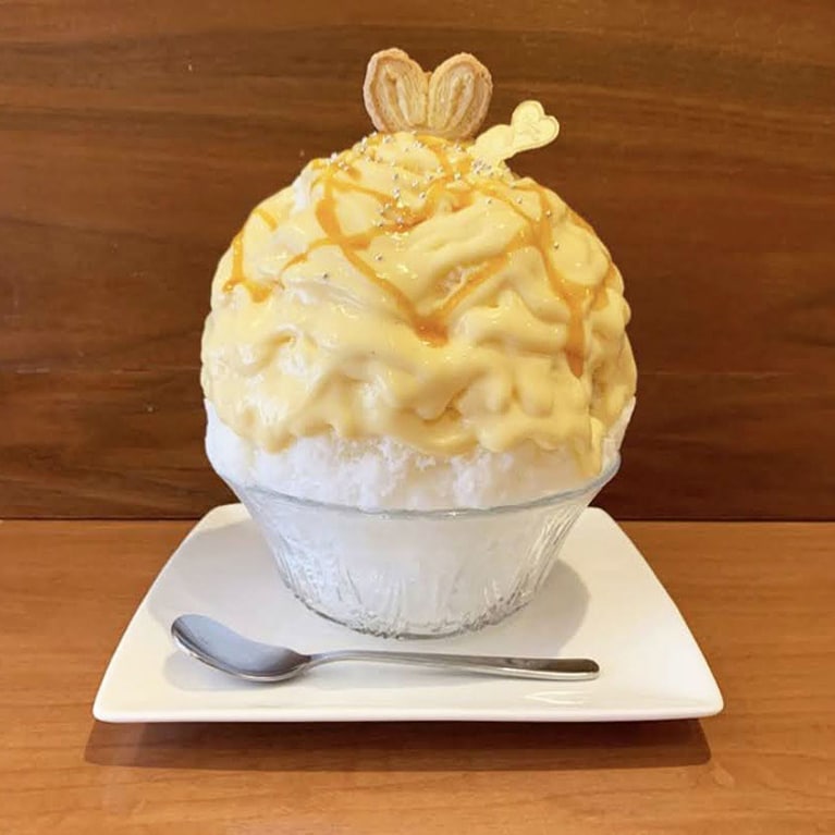 【ティーハウス マユール宮崎台】3月のホワイトデーの時期に提供されるカスタードみるく 1,300円。