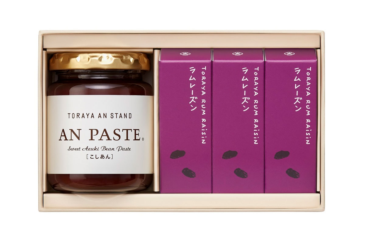 羊羹・あんペースト詰合せ1号（ラムレーズン）2,387円。※あんペーストは［黒砂糖とメープルシロップ］に詰め替え可能。