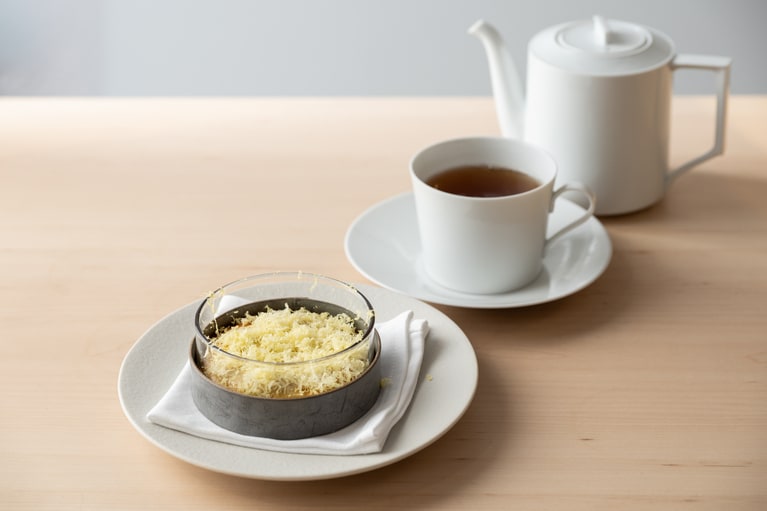 最後のドリンクは、好みのコーヒーやお茶をチョイス。写真は、武夷岩茶（ぶいがんちゃ）。