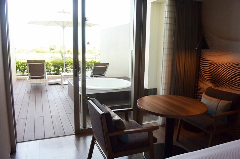 エグゼクティブルーム(ツインベッド、テラス、アウトドアバス付き)