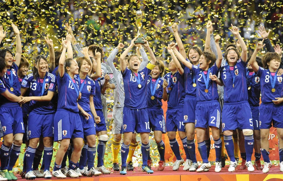 2011年サッカーのFIFA女子ワールドカップ(W杯)で初優勝した日本代表、なでしこジャパン。 ©共同通信