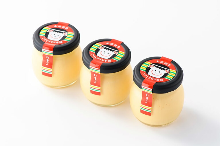 【福島】こけしプリン本舗の「こけしプリン」各351円(88g)。