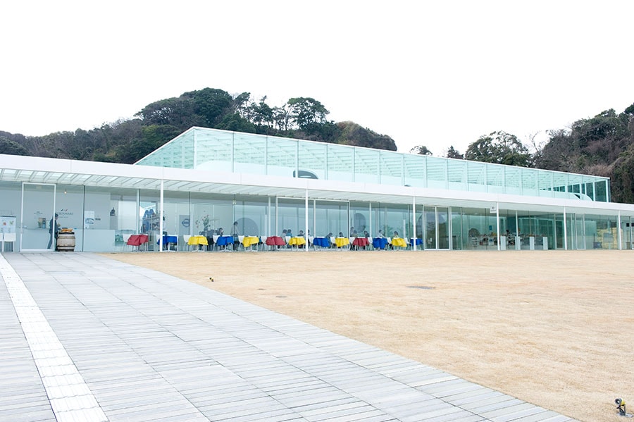 横須賀美術館まで徒歩3分。ガラス張りの美しい建築を楽しんで。