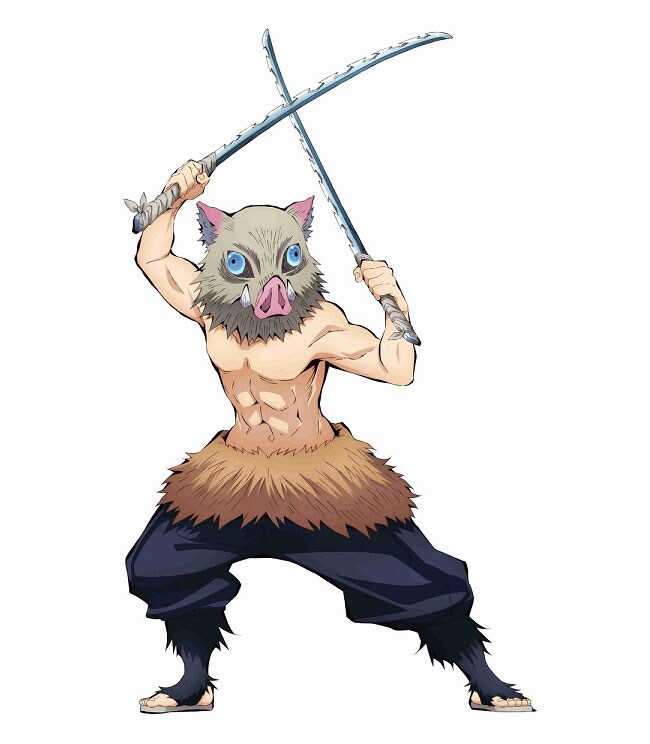 6位の嘴平伊之助は「強さをひたすらに求める」ザ・少年漫画なキャラクター。©吾峠呼世晴／集英社・アニプレックス・ufotable