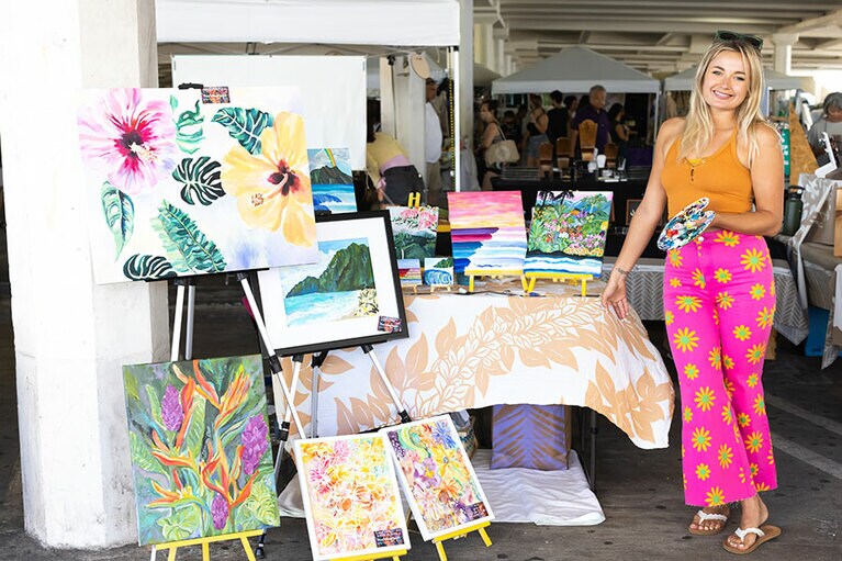 ポップ・アップ・マーケットの様子。写真提供＝アロハ・ホーム・マーケット