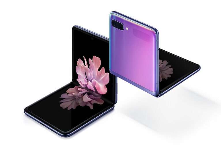 「Galaxy Z Flip」ミラーパープル。