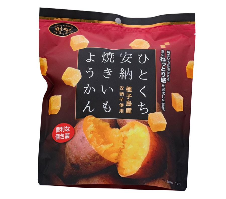 味楽グルメ ひとくち安納焼きいもようかん 431円。