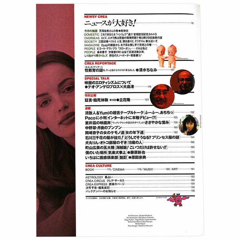 1996年3月号目次。
