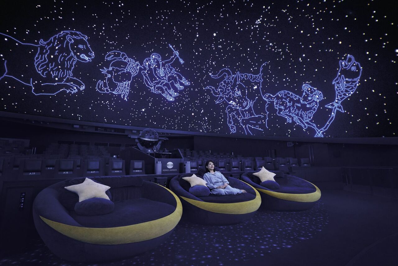 「詩のプラネタリウム」の上映会場コニカミノルタプラネタリウム天空 ※実際の映像とは異なります