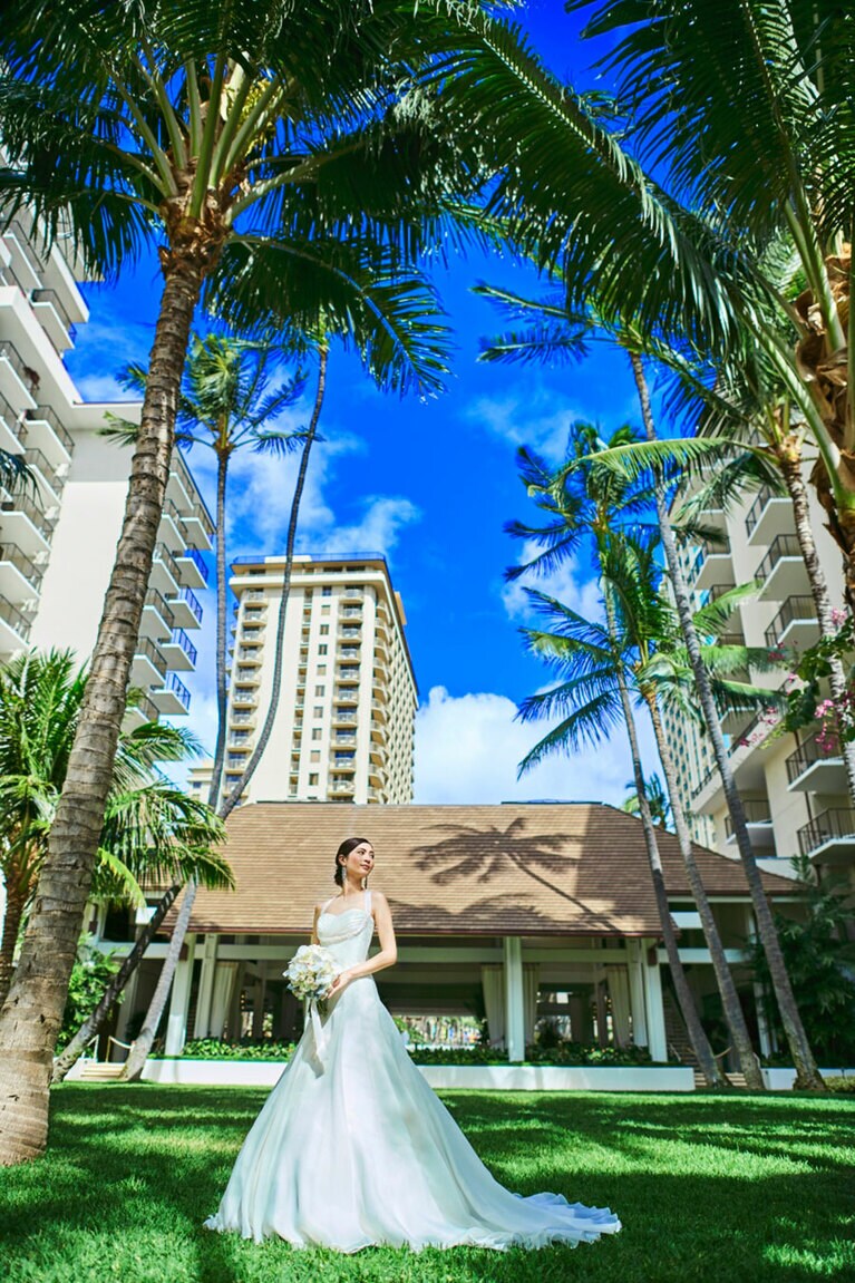 開放感溢れるハレクラニでのウェディングは格別。
