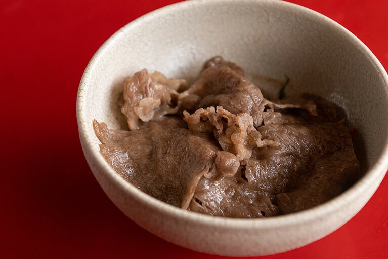 牛肉の炊合せ。