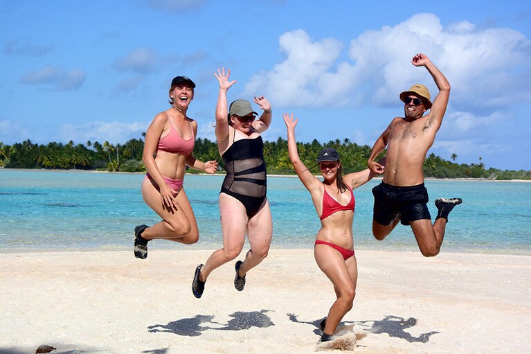 ピンクサンド・アイランドでテント滞在していたデンマークのグループ。