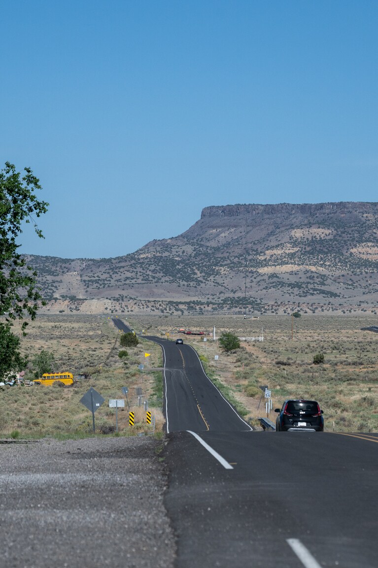 アルバカーキ郊外の「ヒストリック・ルート66」。古きよき時代のロードトリップ気分を楽しめます。