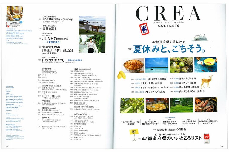 2017年8月号目次。