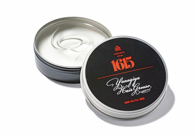 柳屋本店「1615 YANAGIYA ヘアグリース〈ムスク〉」85g 2,500円。