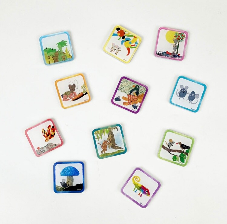 しっかりとしたマグネット。全11種、各605円。