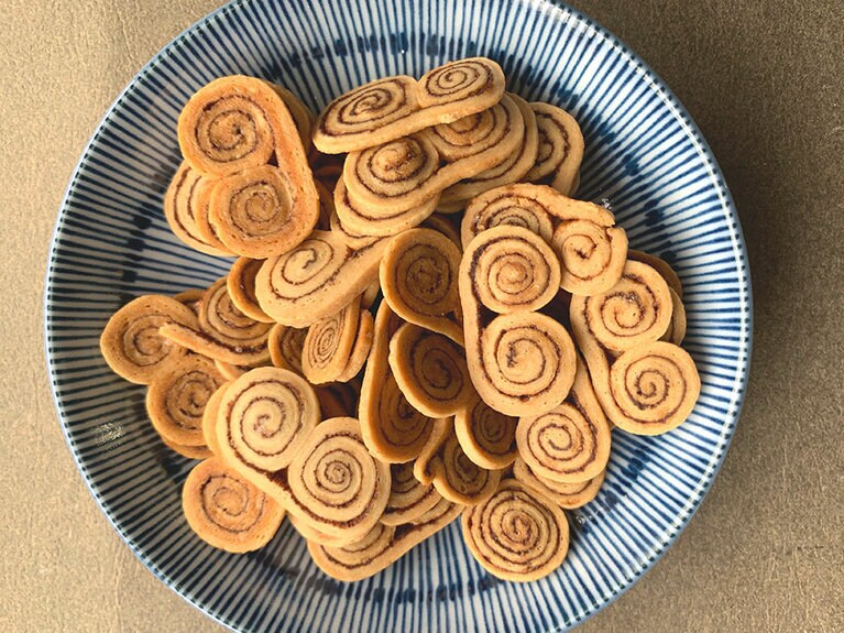 ◆如意巻(シナモンクッキー) 90元(1袋)、小さいのでパクパクと食べてしまいます。消費期限は1カ月。