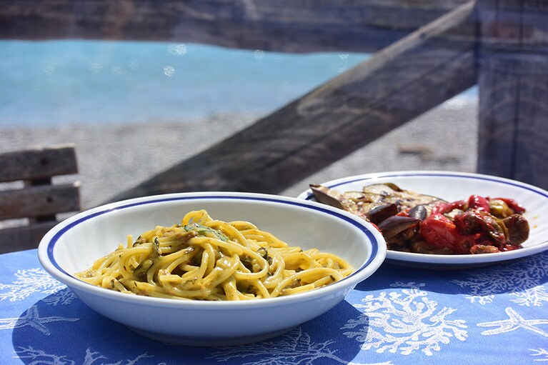 これが、ズッキーニのスパゲッティ。