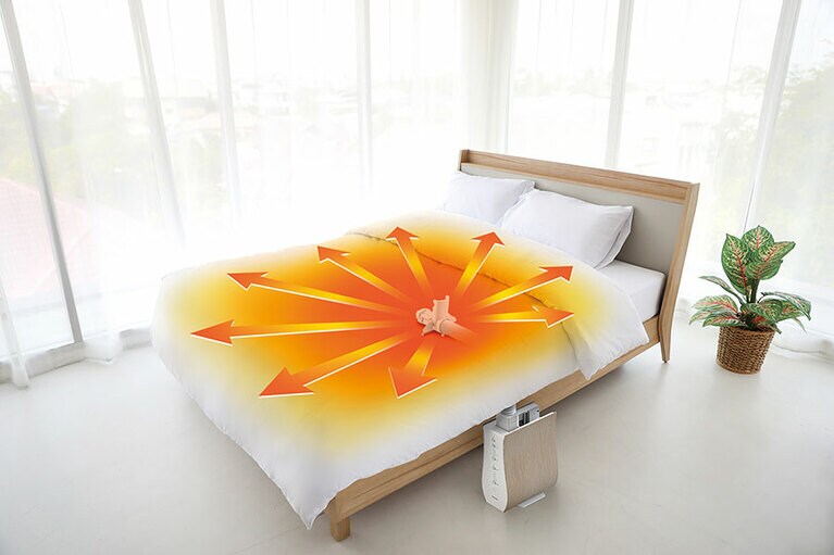 シリーズ最新作の本品は、寝室に出しっぱなしにしても違和感がないように、インテリアになじむようにデザインされています。